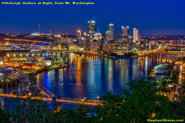 Stephen Bierer Pittsburgh Skyline from Mount Washington